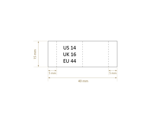 Etiqueta de talla Model TC-M166