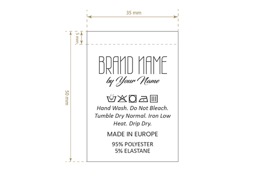 Etiqueta de composición Modelo TC-M197