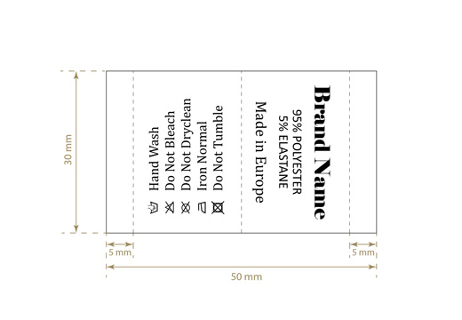 Etiqueta de composición Modelo TC-M29