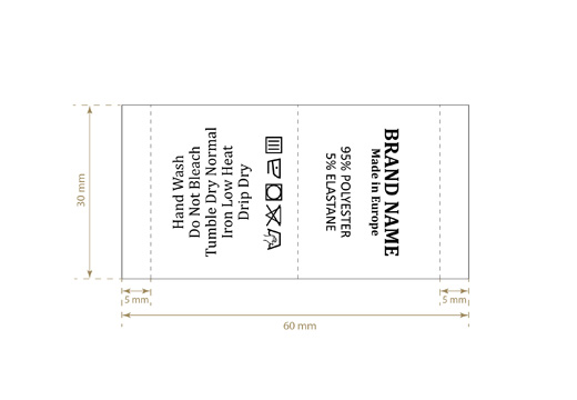 Etiqueta de composición Modelo TC-M30