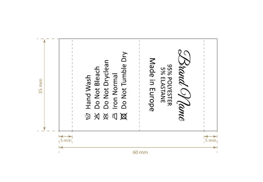 Etiqueta de composición Modelo TC-M40